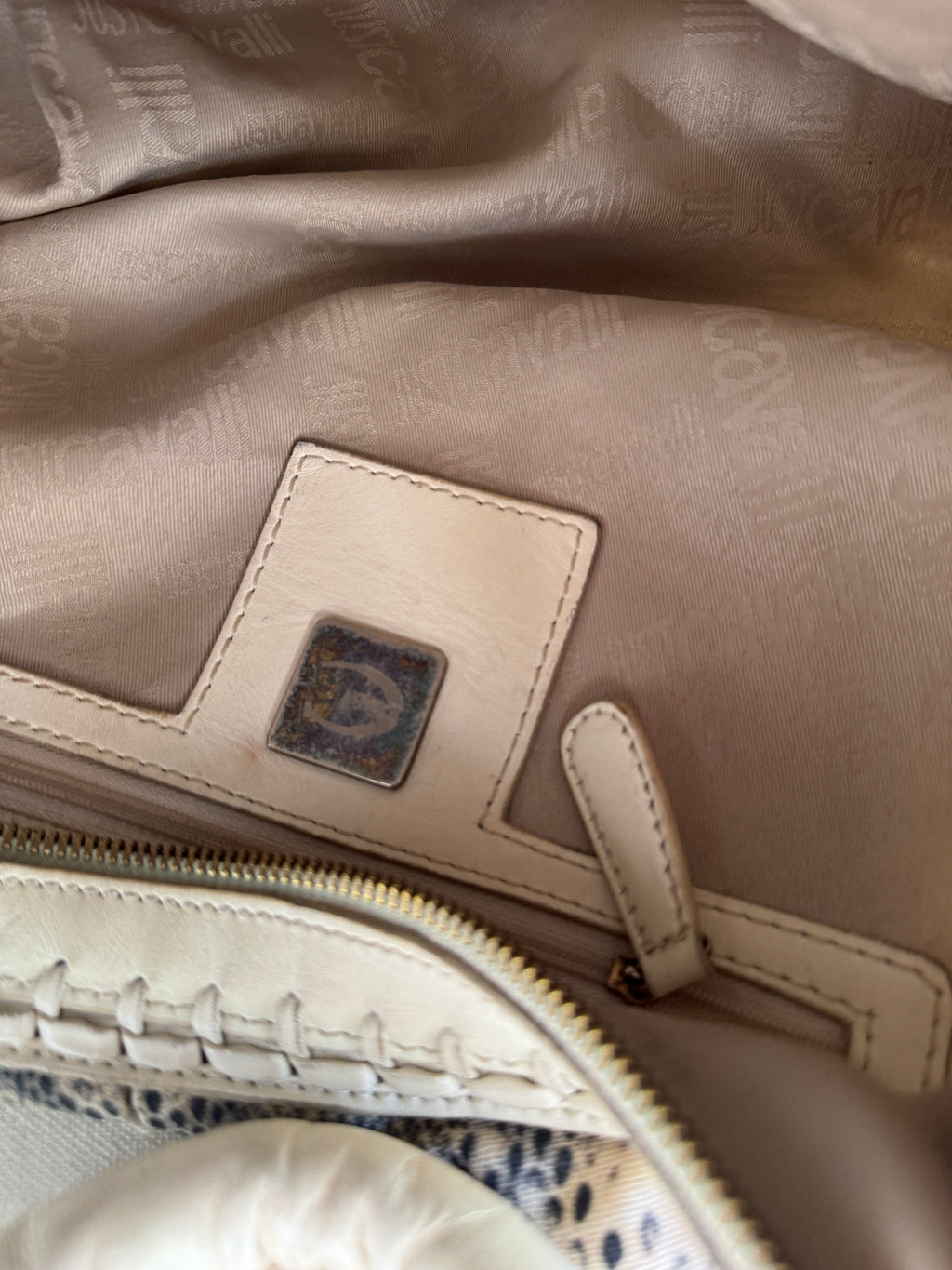 Just Cavalli Hobo Bag with Snake Print