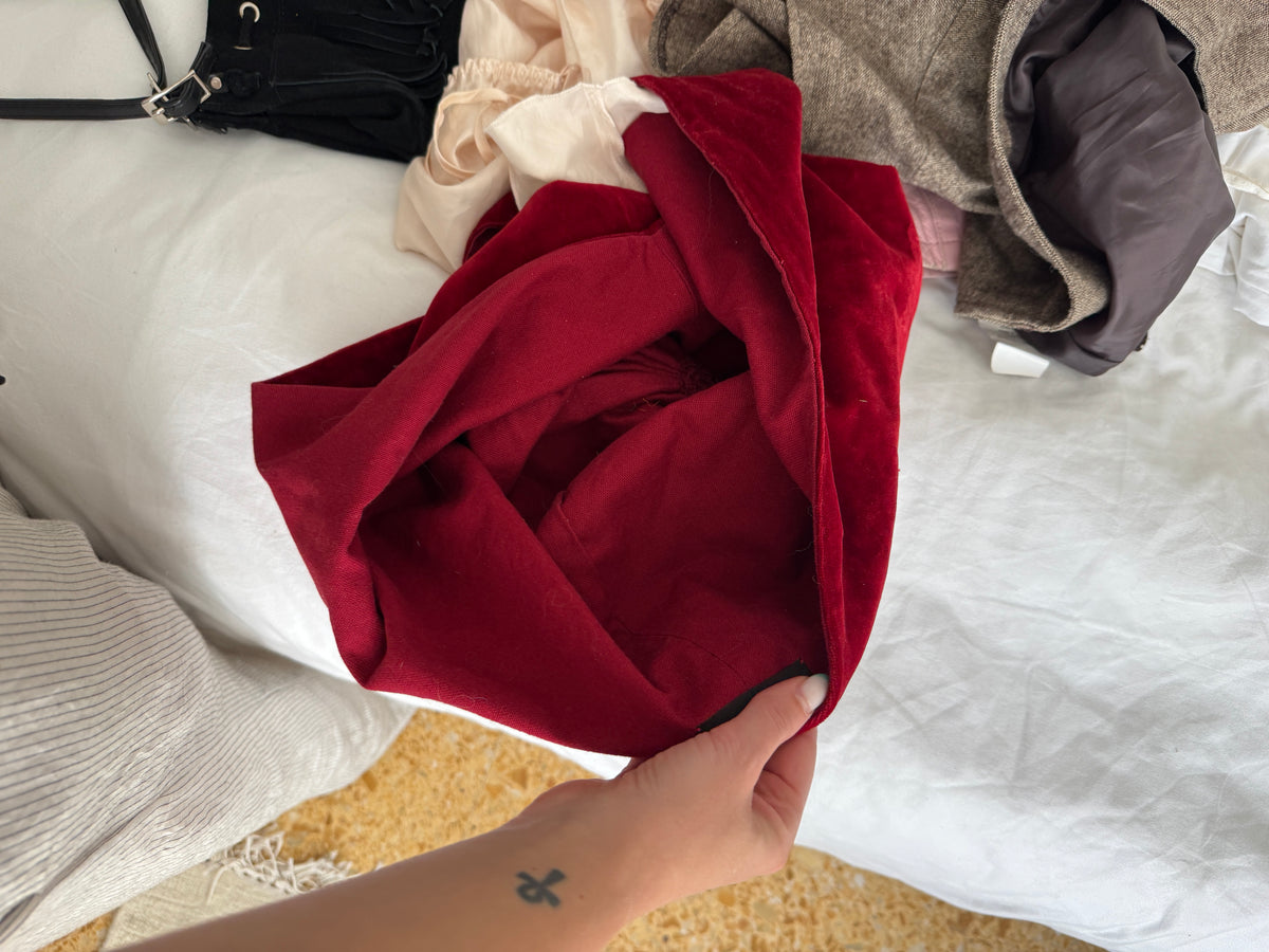 Red Velvet Bag with Tassle