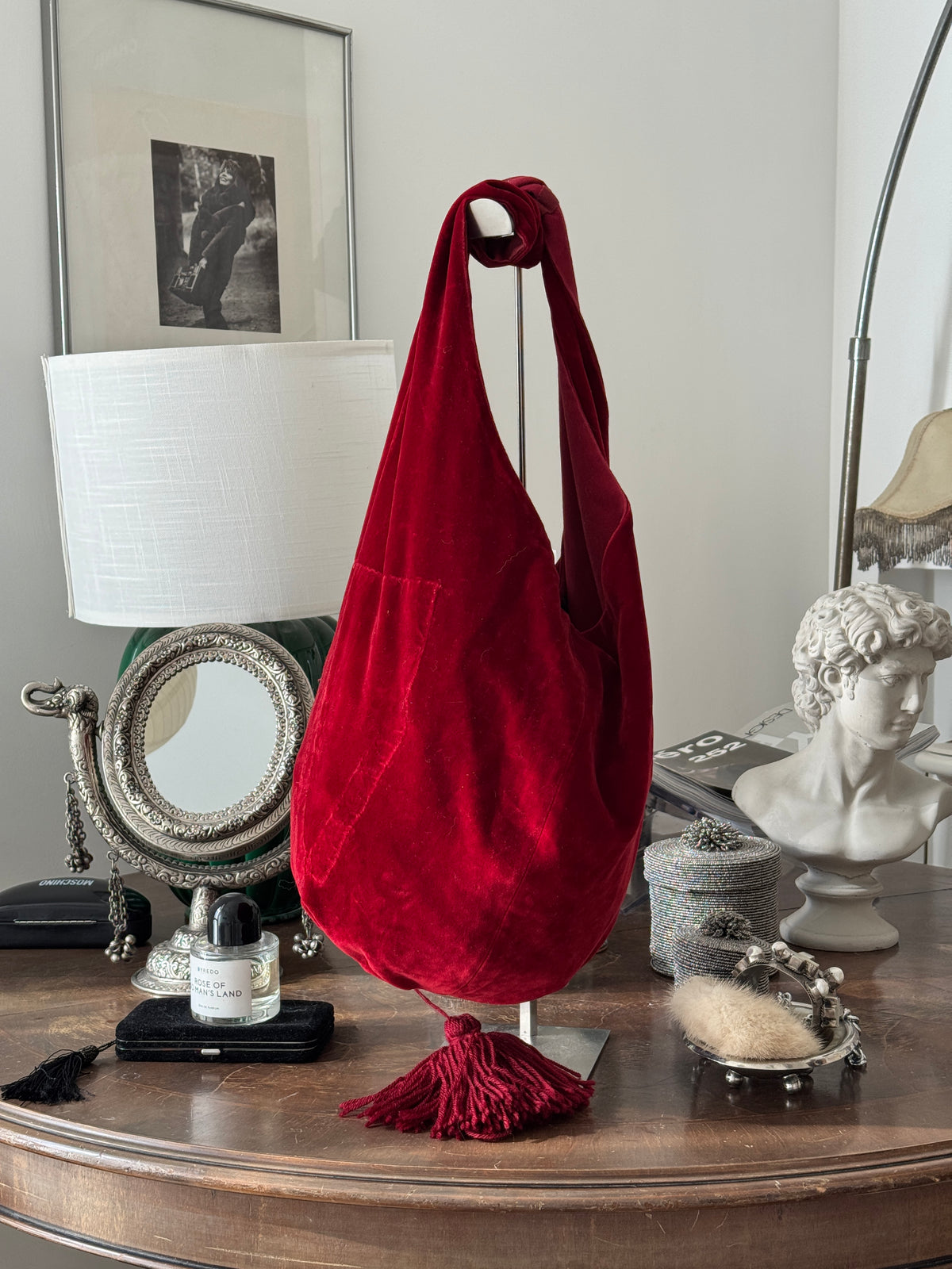 Red Velvet Bag with Tassle