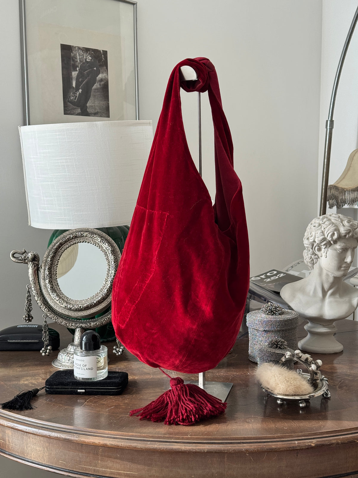 Red Velvet Bag with Tassle