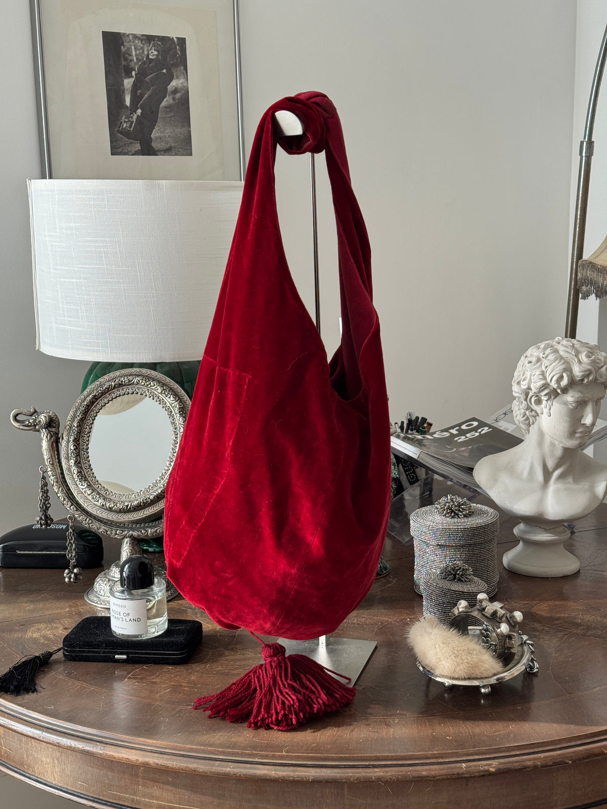 Red Velvet Bag with Tassle