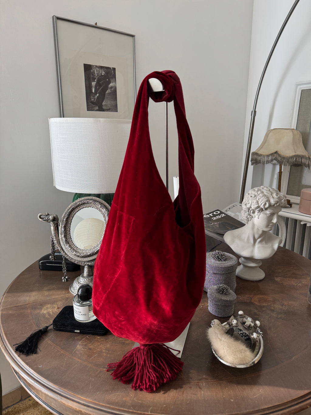 Red Velvet Bag with Tassle