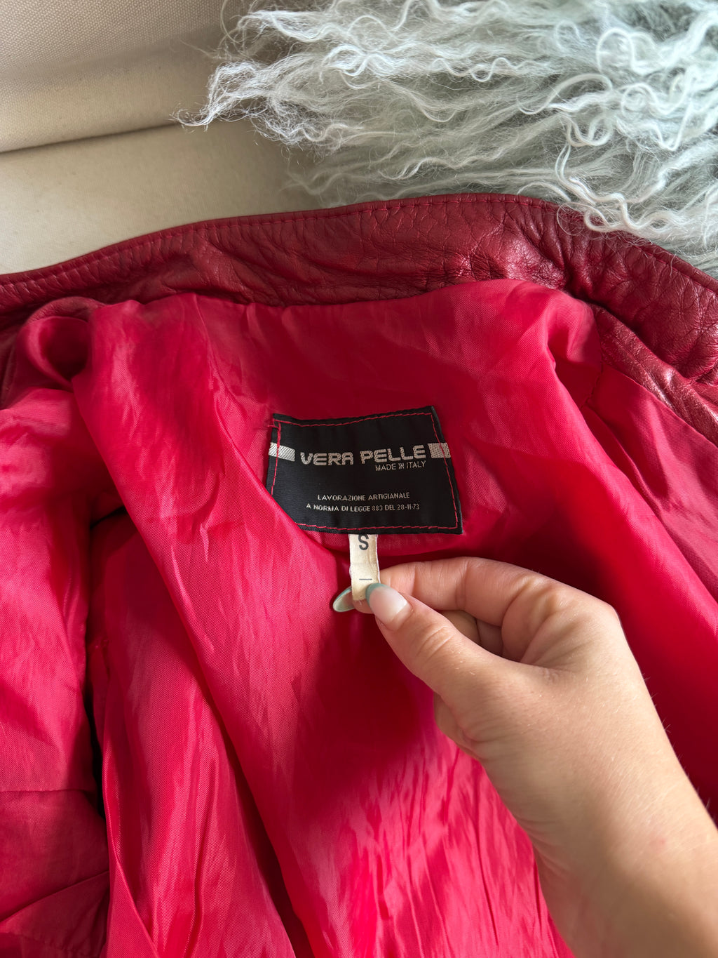 Red Leather Biker Jacket