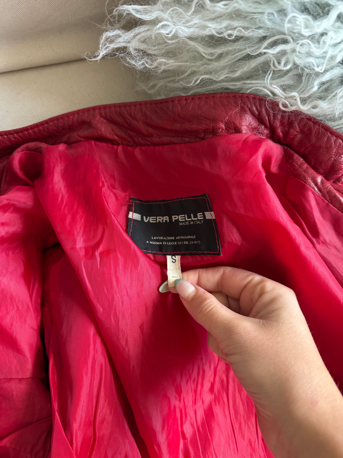 Red Leather Biker Jacket