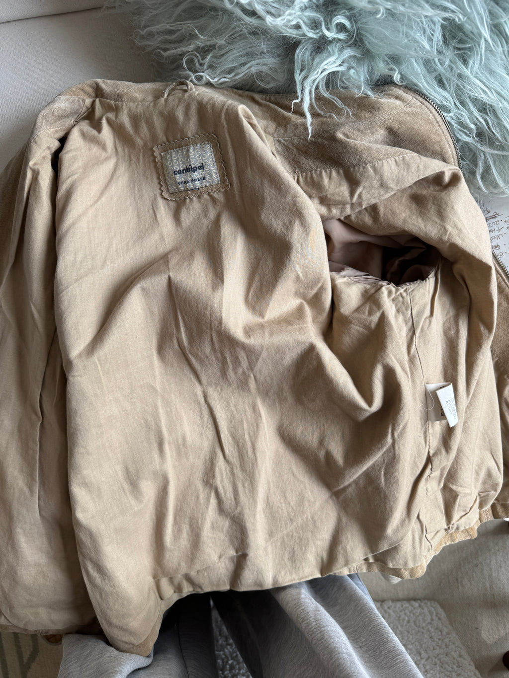 Beige Suede Leather Jacket
