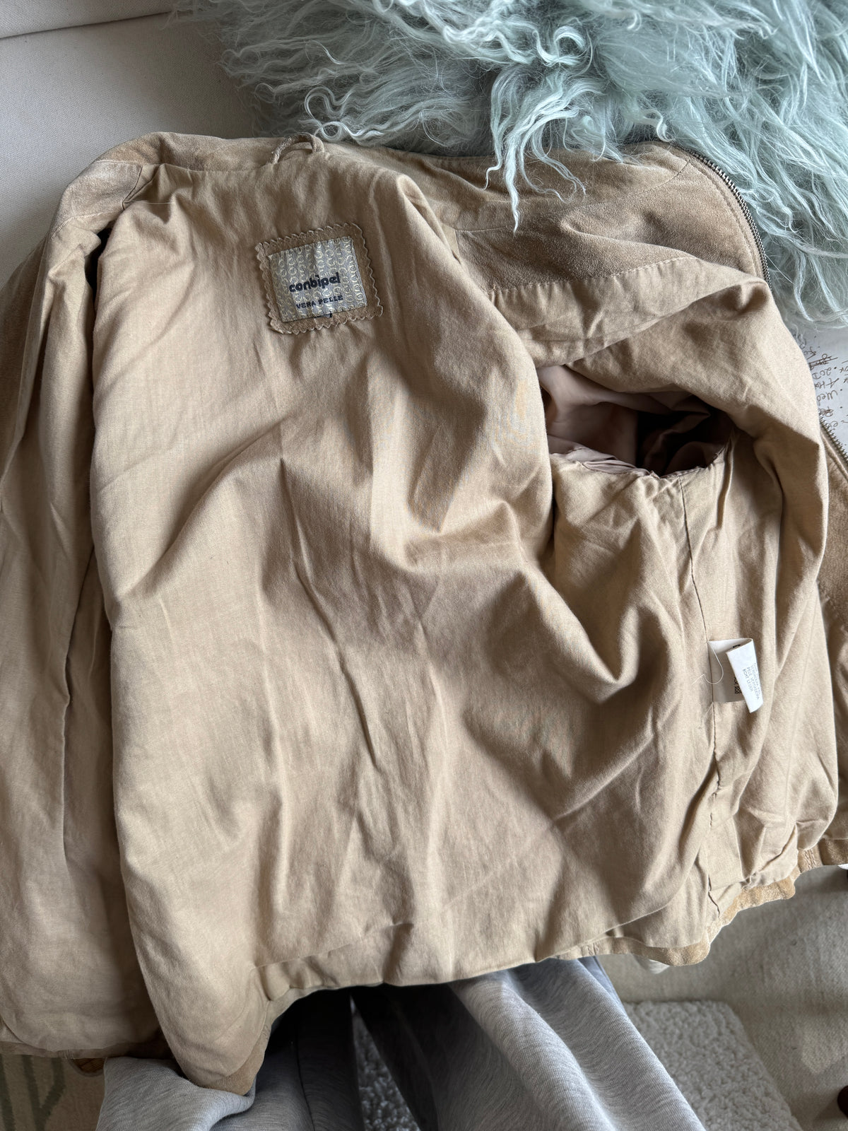 Beige Suede Leather Jacket