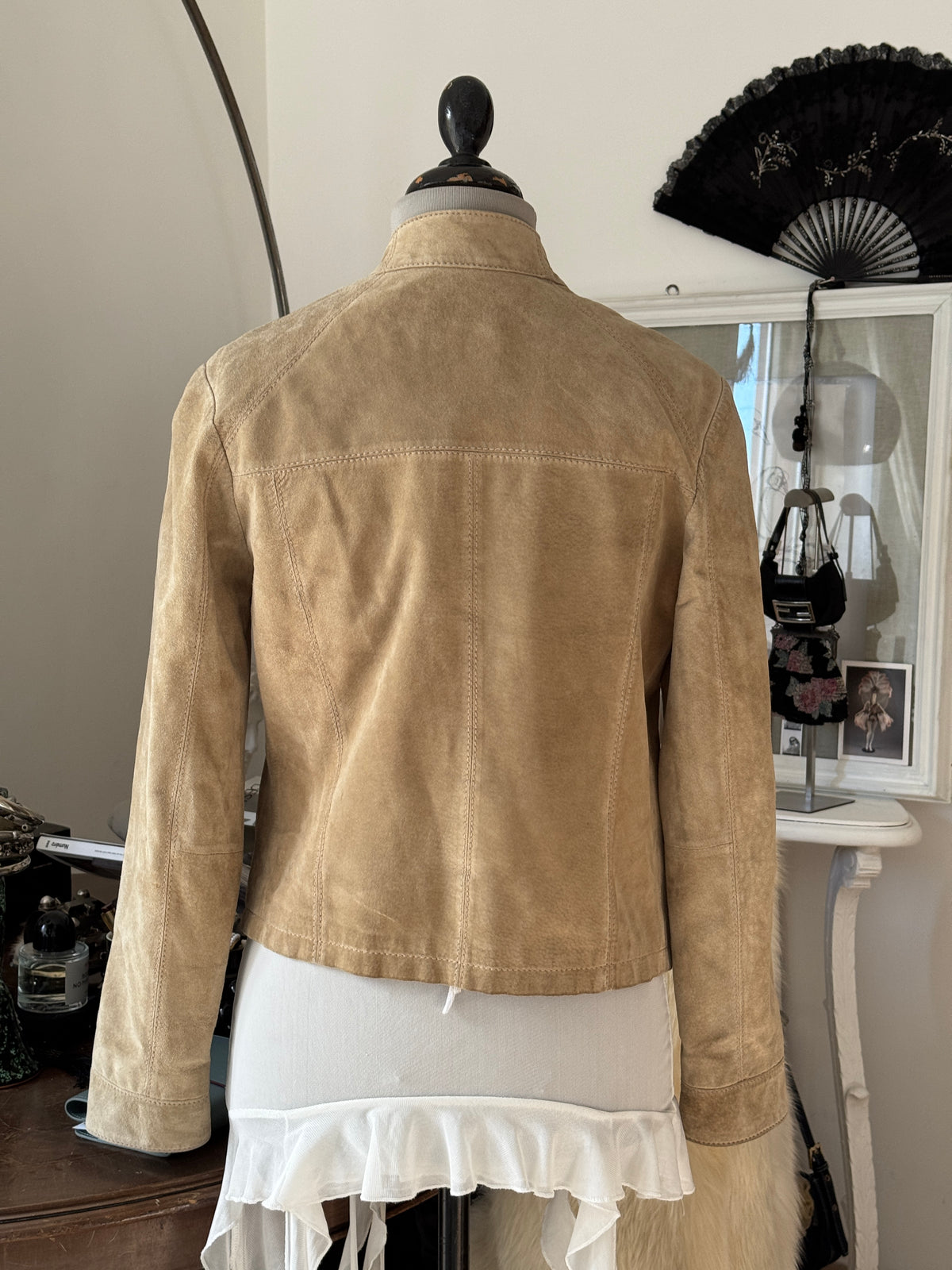Beige Suede Leather Jacket