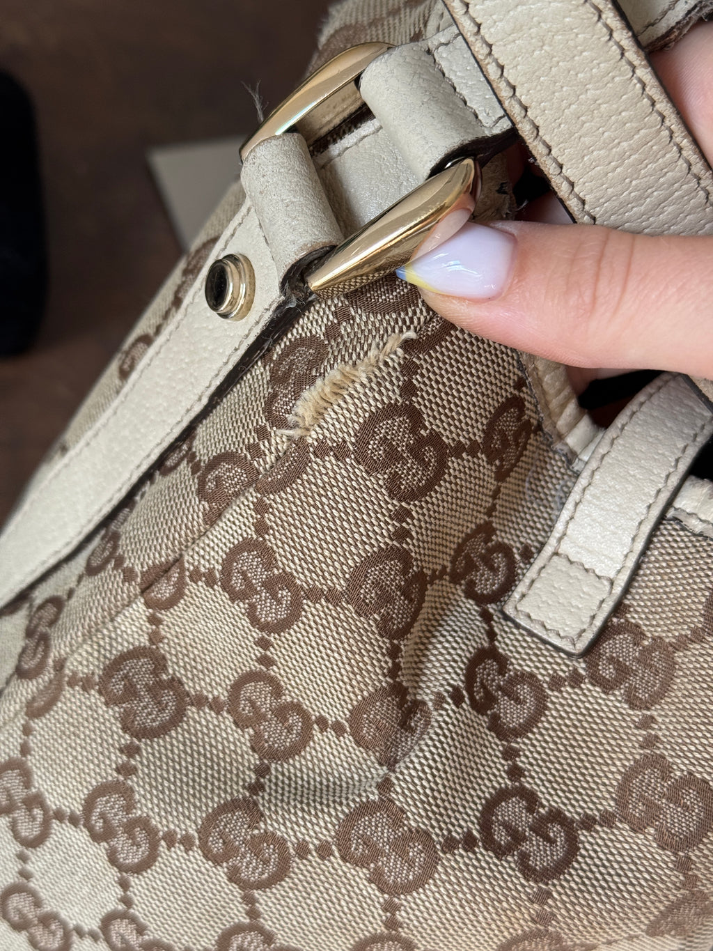 Authentic Gucci Abbey Monogram Shoulder Bag