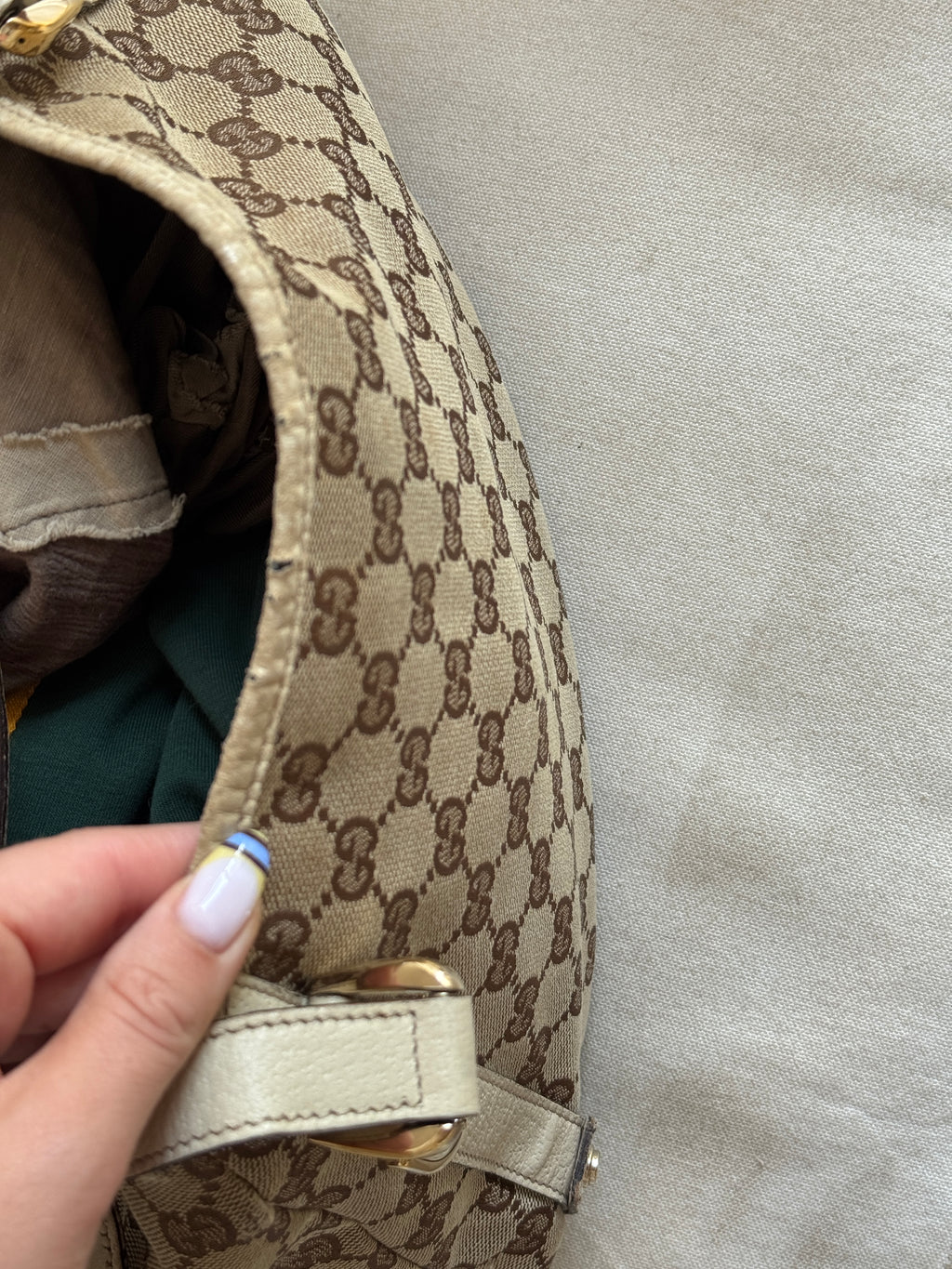 Authentic Gucci Abbey Monogram Shoulder Bag