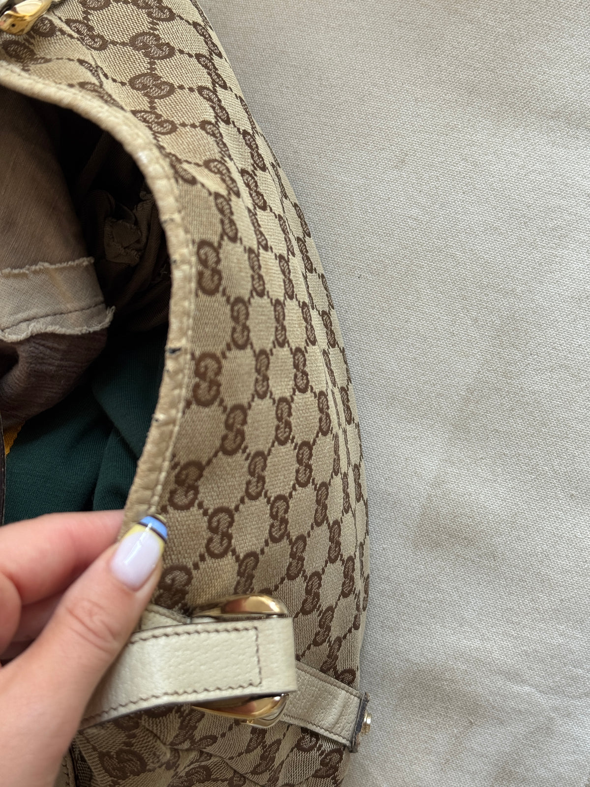 Authentic Gucci Abbey Monogram Shoulder Bag