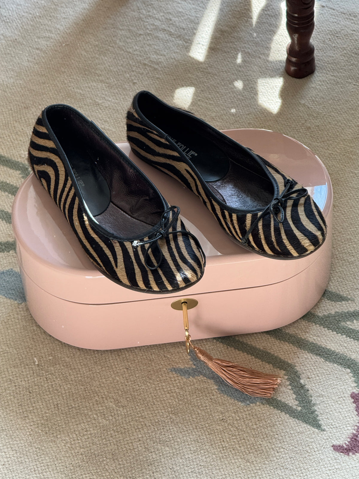Pony Hair Ballet Flats in Animal-print