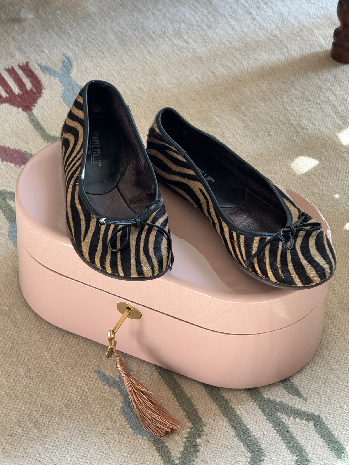 Pony Hair Ballet Flats in Animal-print