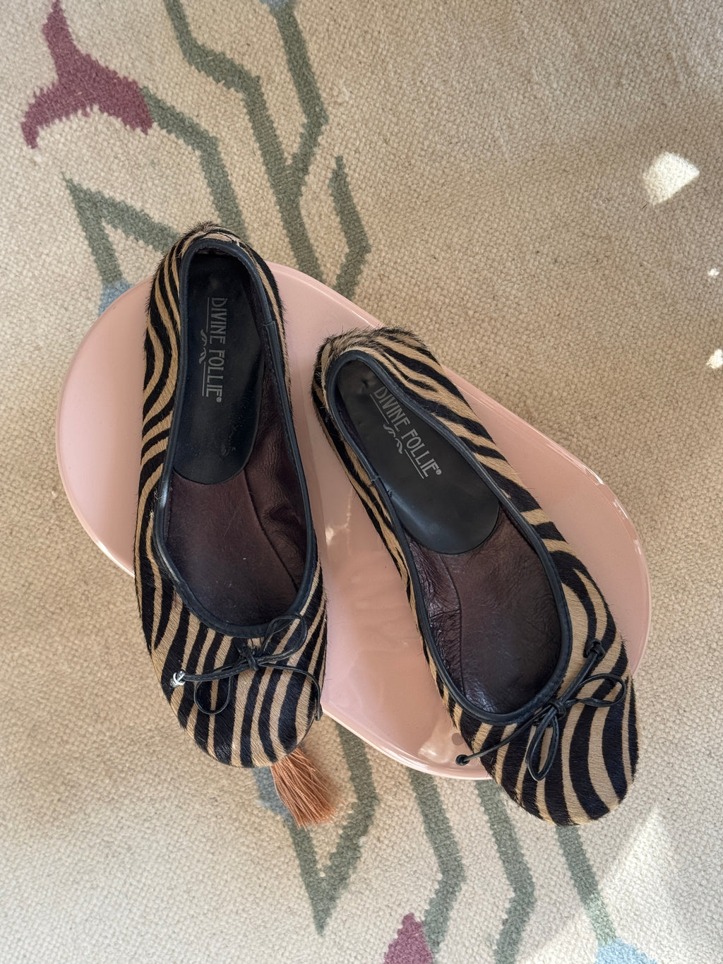 Pony Hair Ballet Flats in Animal-print