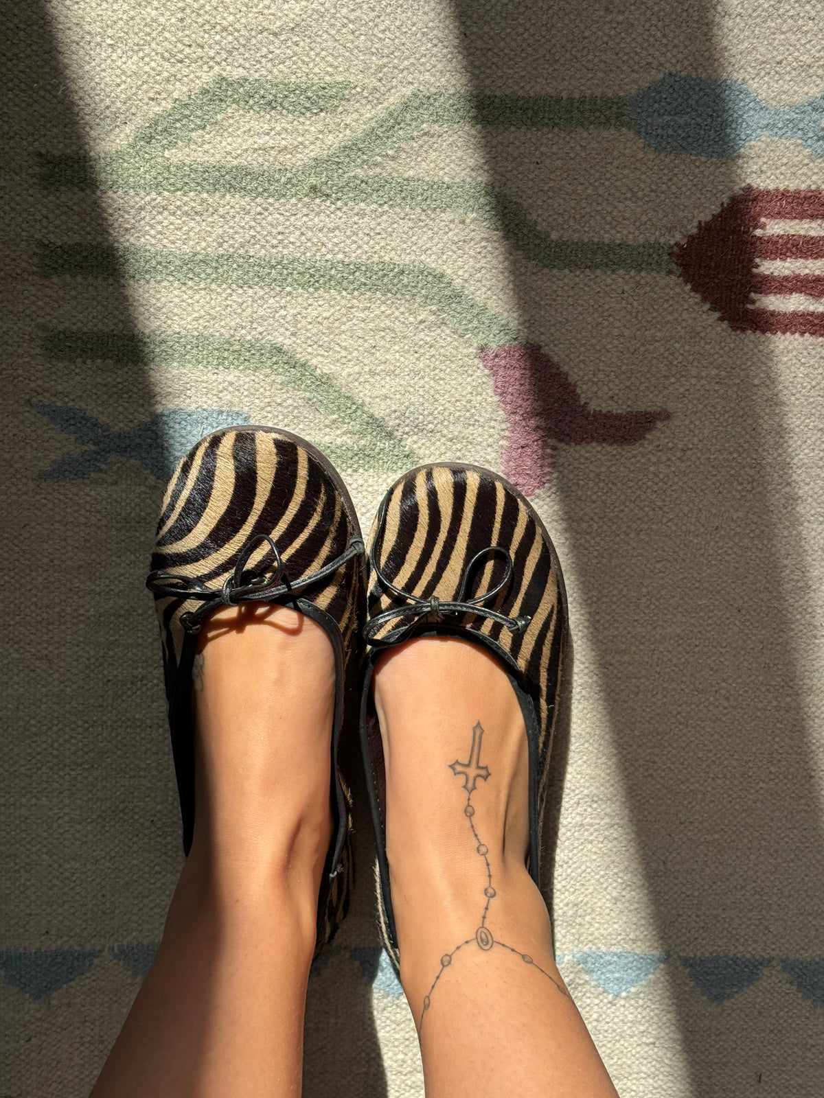 Pony Hair Ballet Flats in Animal-print