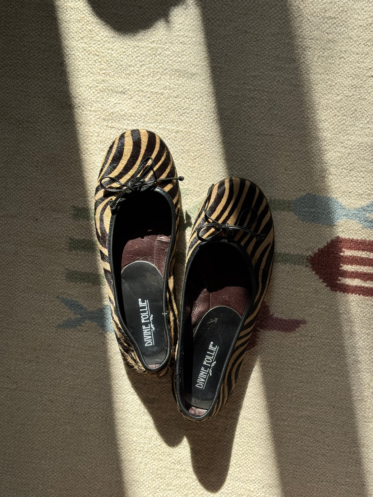 Pony Hair Ballet Flats in Animal-print