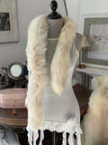 Adorable Creme Statement Fur Scarf