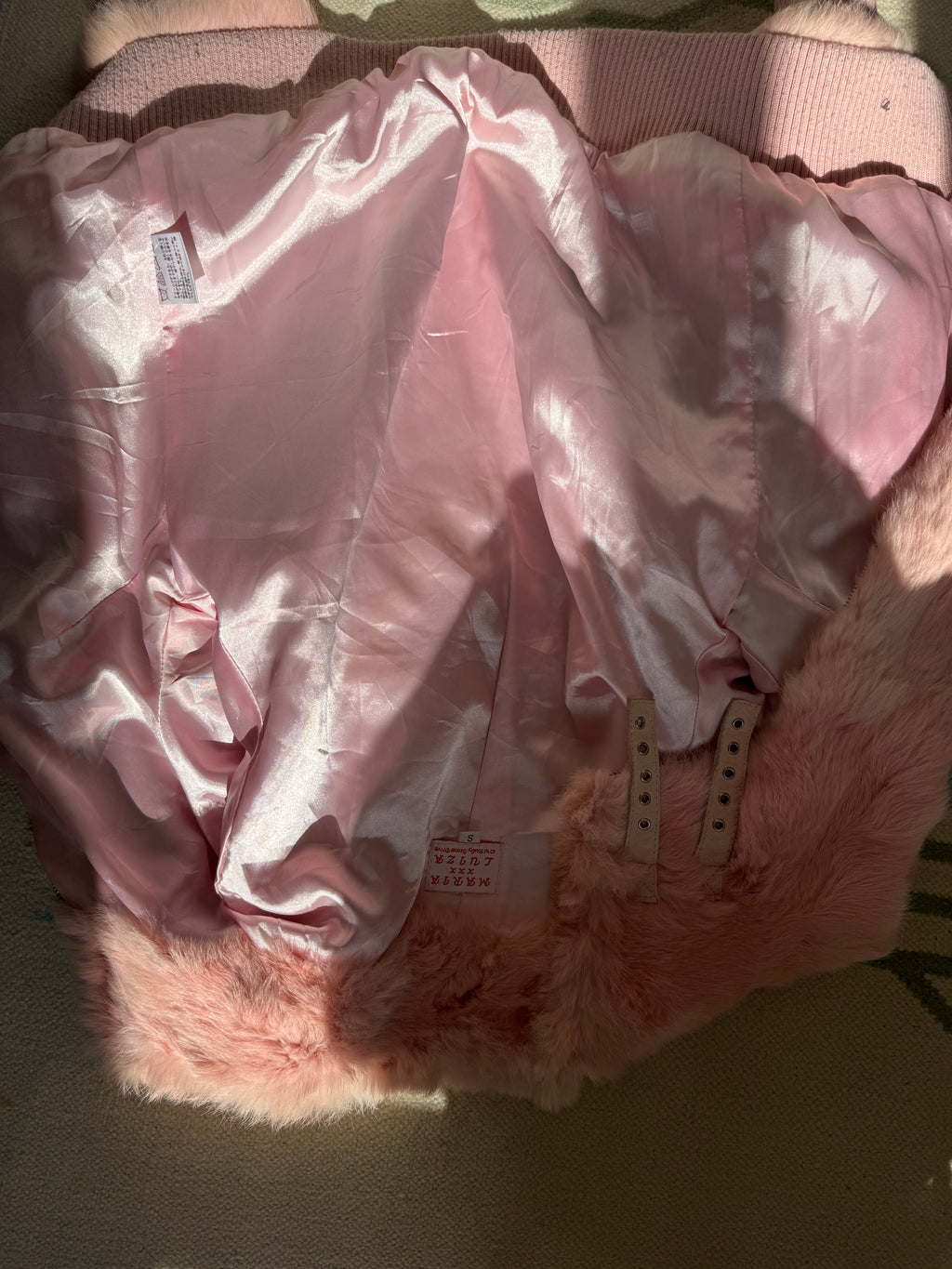 Pink Fur Bomber Jacket
