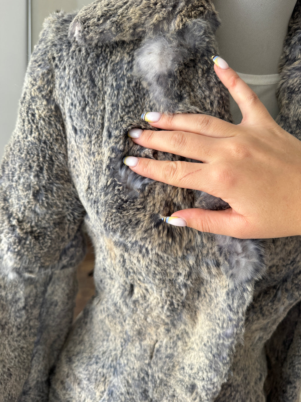 Grey-Blue Fur Coat