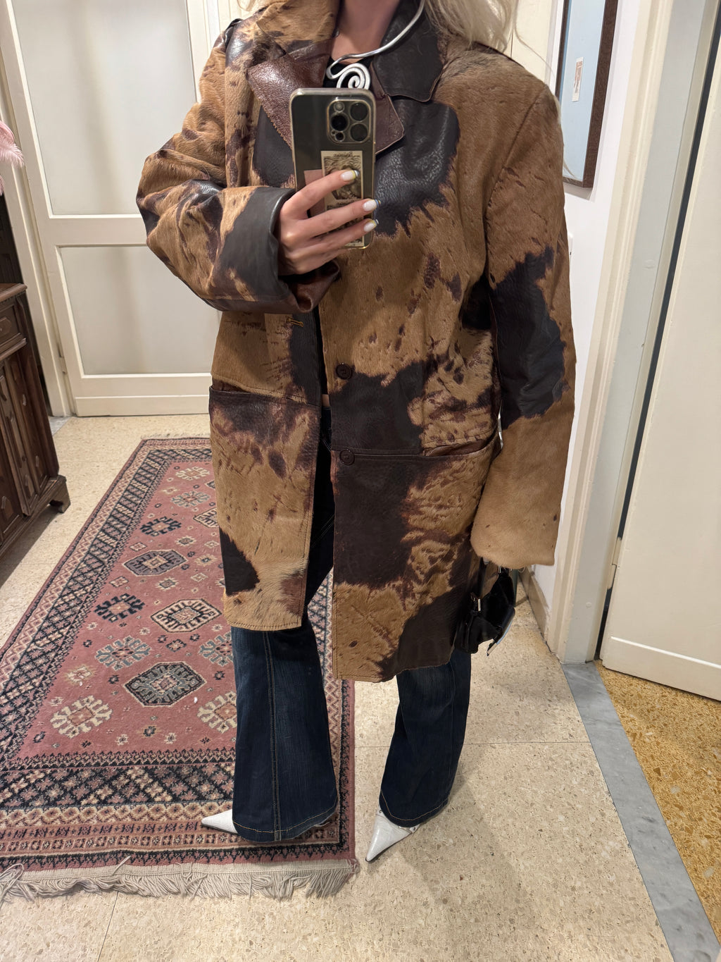 Brown Cow Hide Coat