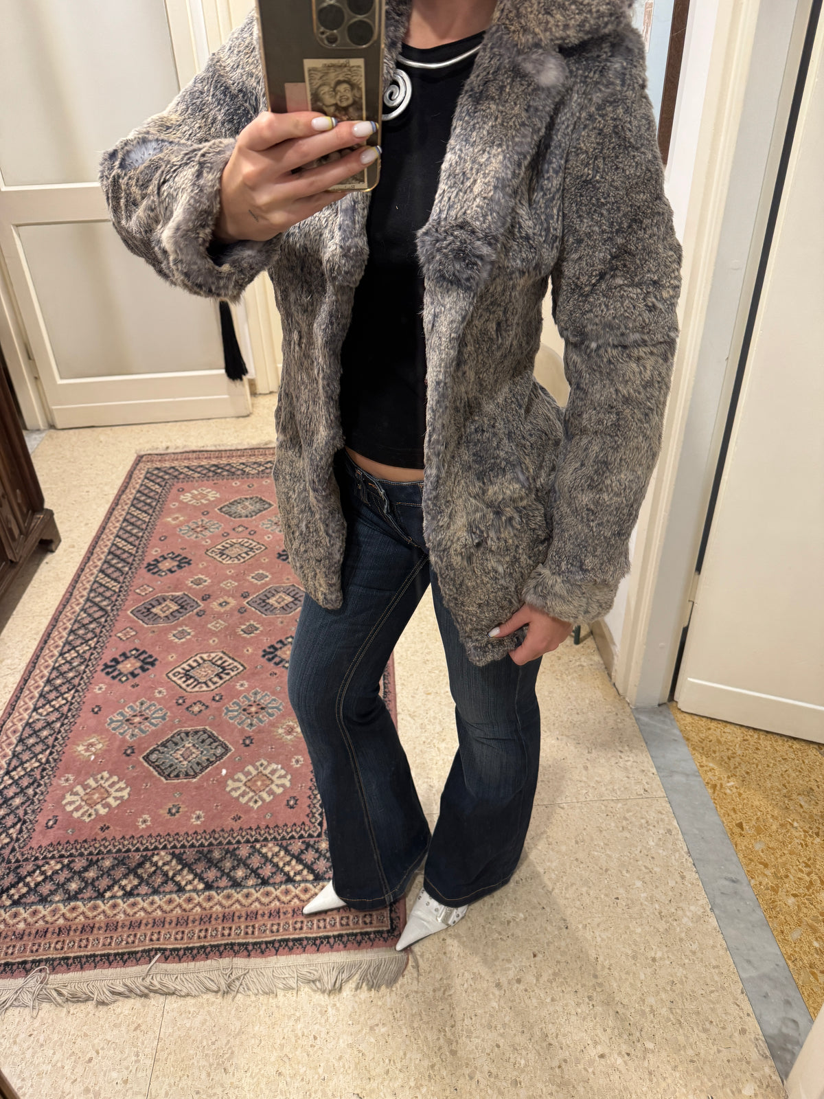 Grey-Blue Fur Coat