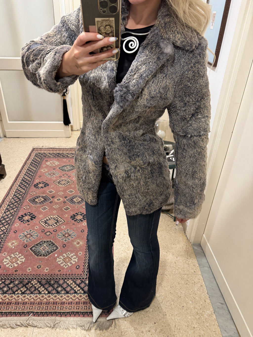 Grey-Blue Fur Coat