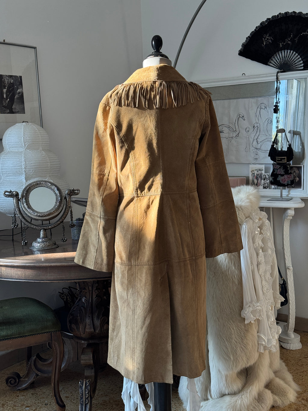 Morgan Suede Coat with Fringes