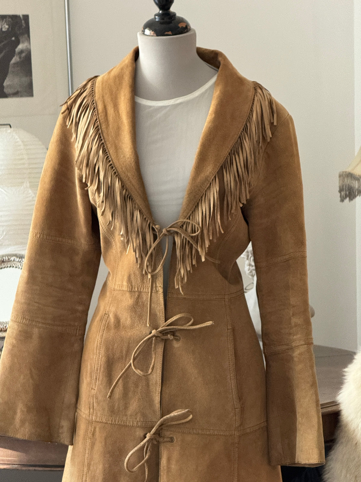Morgan Suede Coat with Fringes