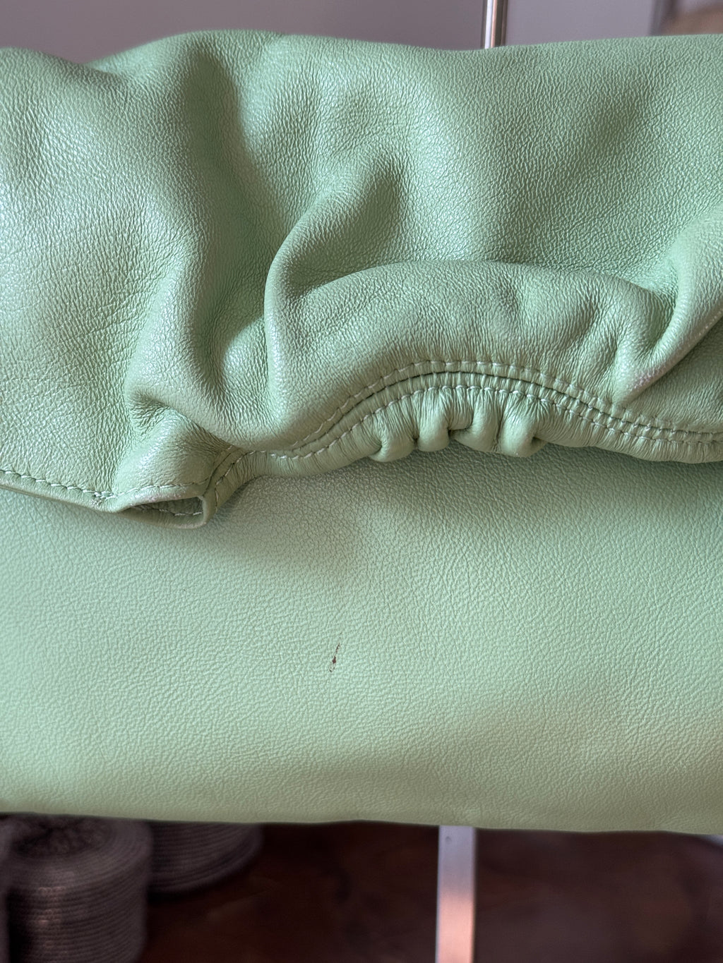 Mint Green Leather Shoulder Bag