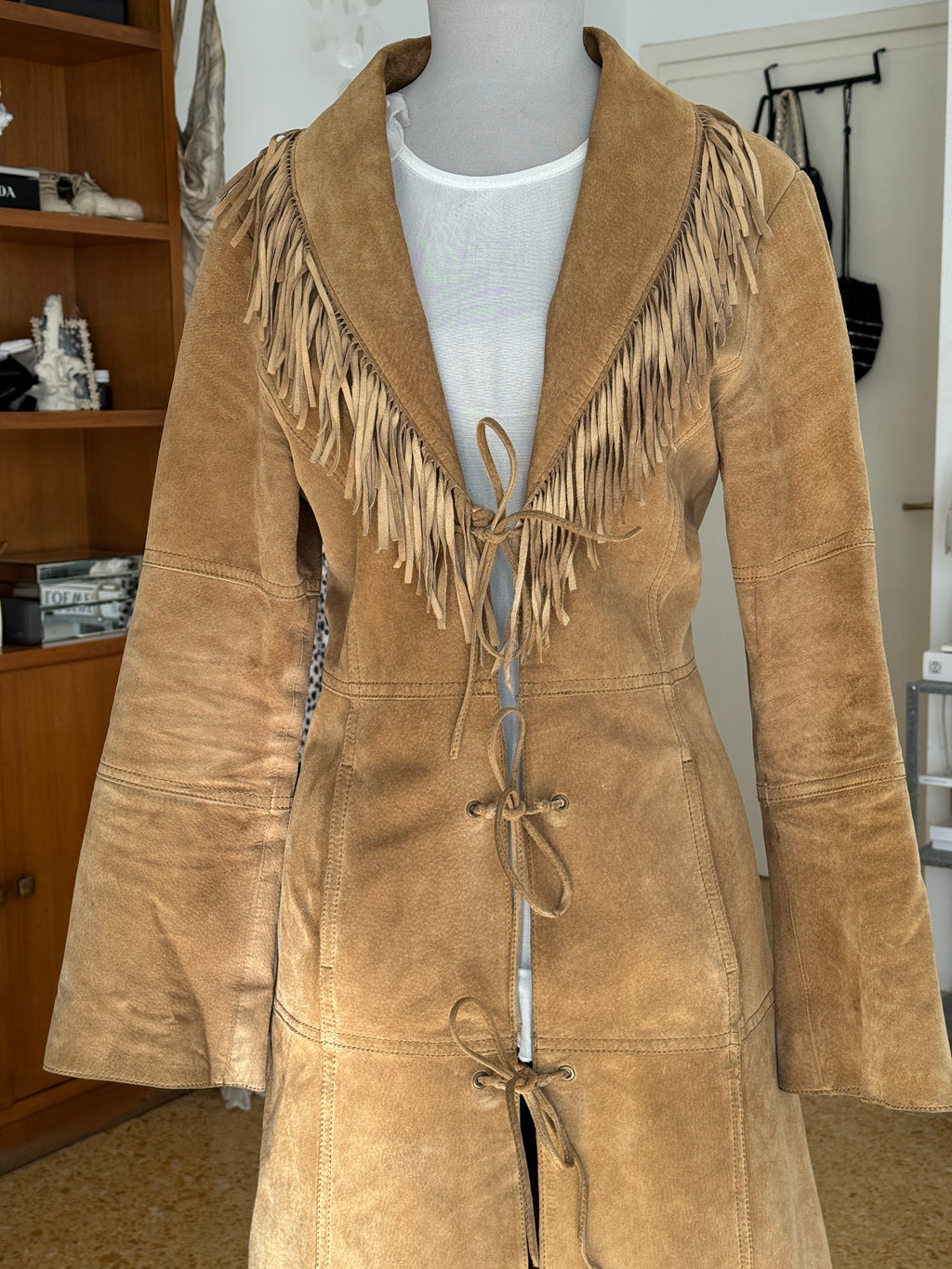 Morgan Suede Coat with Fringes