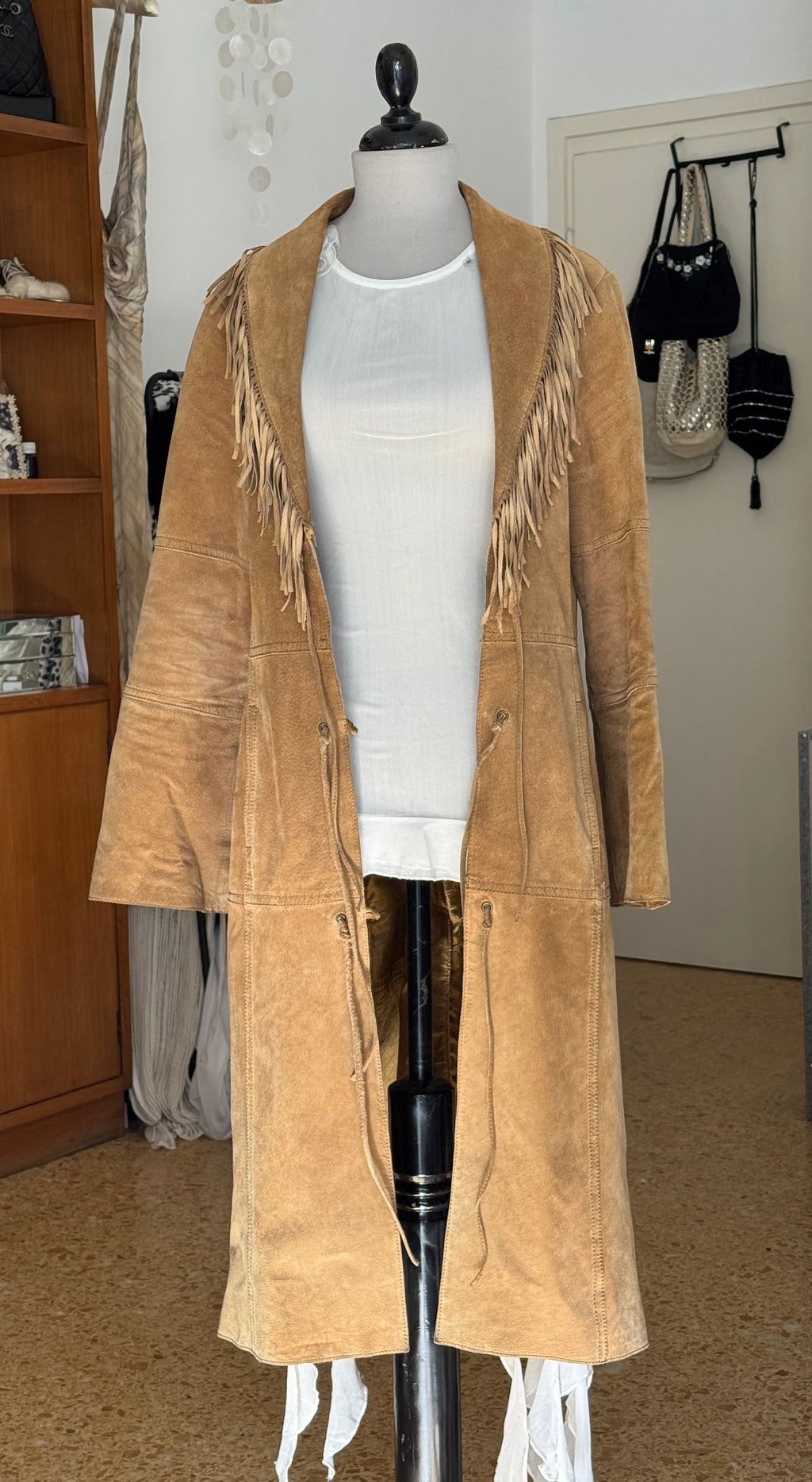 Morgan Suede Coat with Fringes