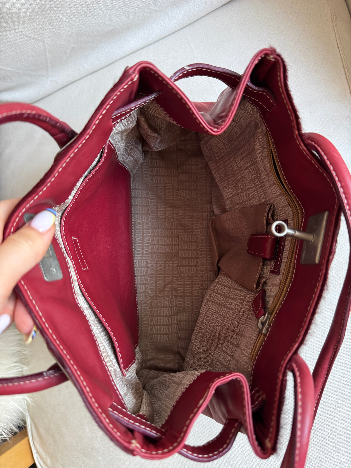 Bordeaux Pony Hair Bag