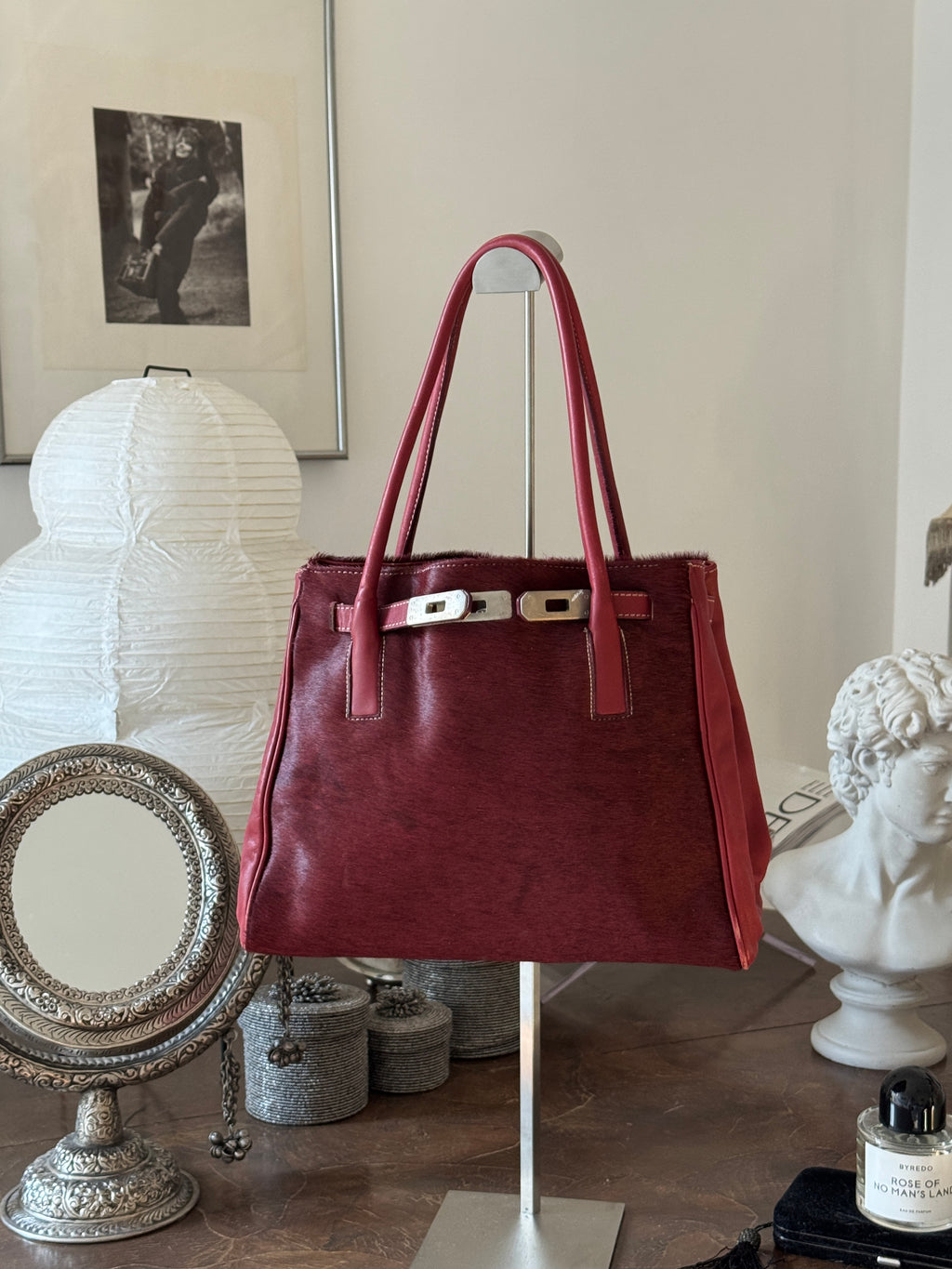 Bordeaux Pony Hair Bag