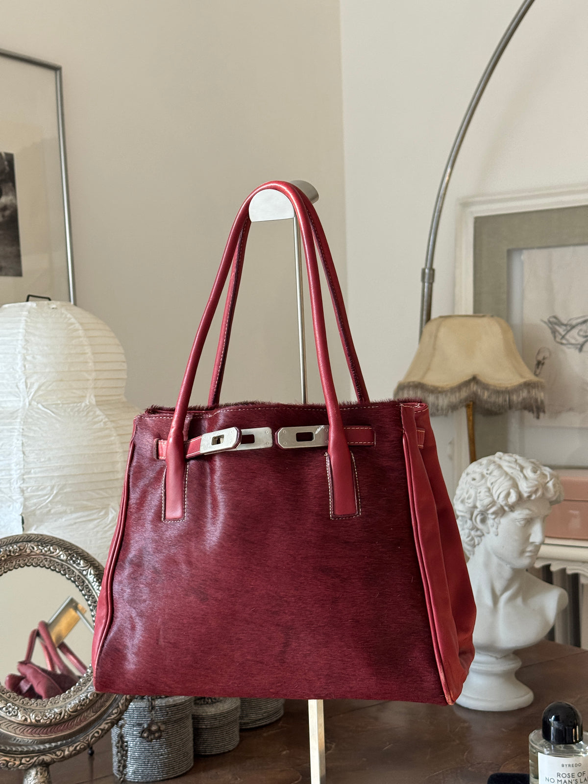 Bordeaux Pony Hair Bag