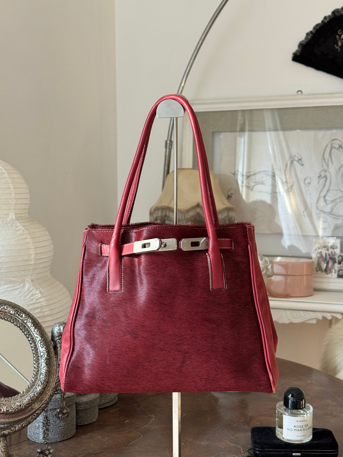 Bordeaux Pony Hair Bag