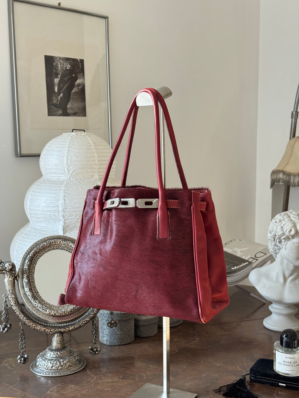Bordeaux Pony Hair Bag