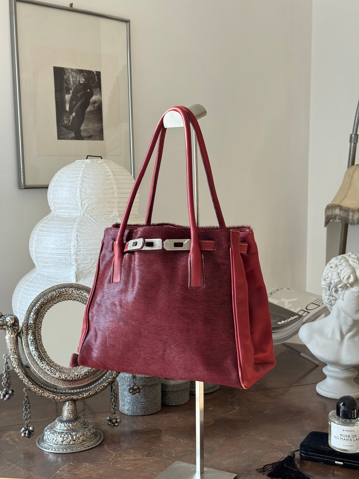 Bordeaux Pony Hair Bag