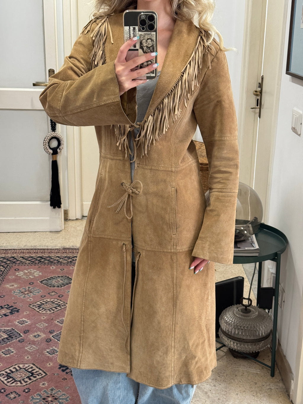 Morgan Suede Coat with Fringes