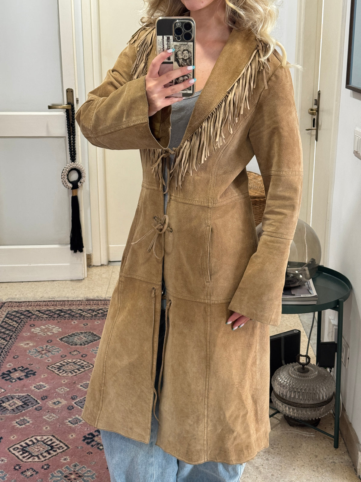 Morgan Suede Coat with Fringes