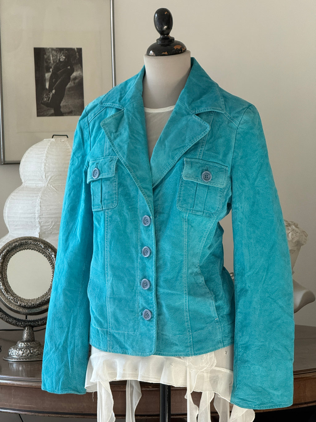 Turquoise Suede Jacket