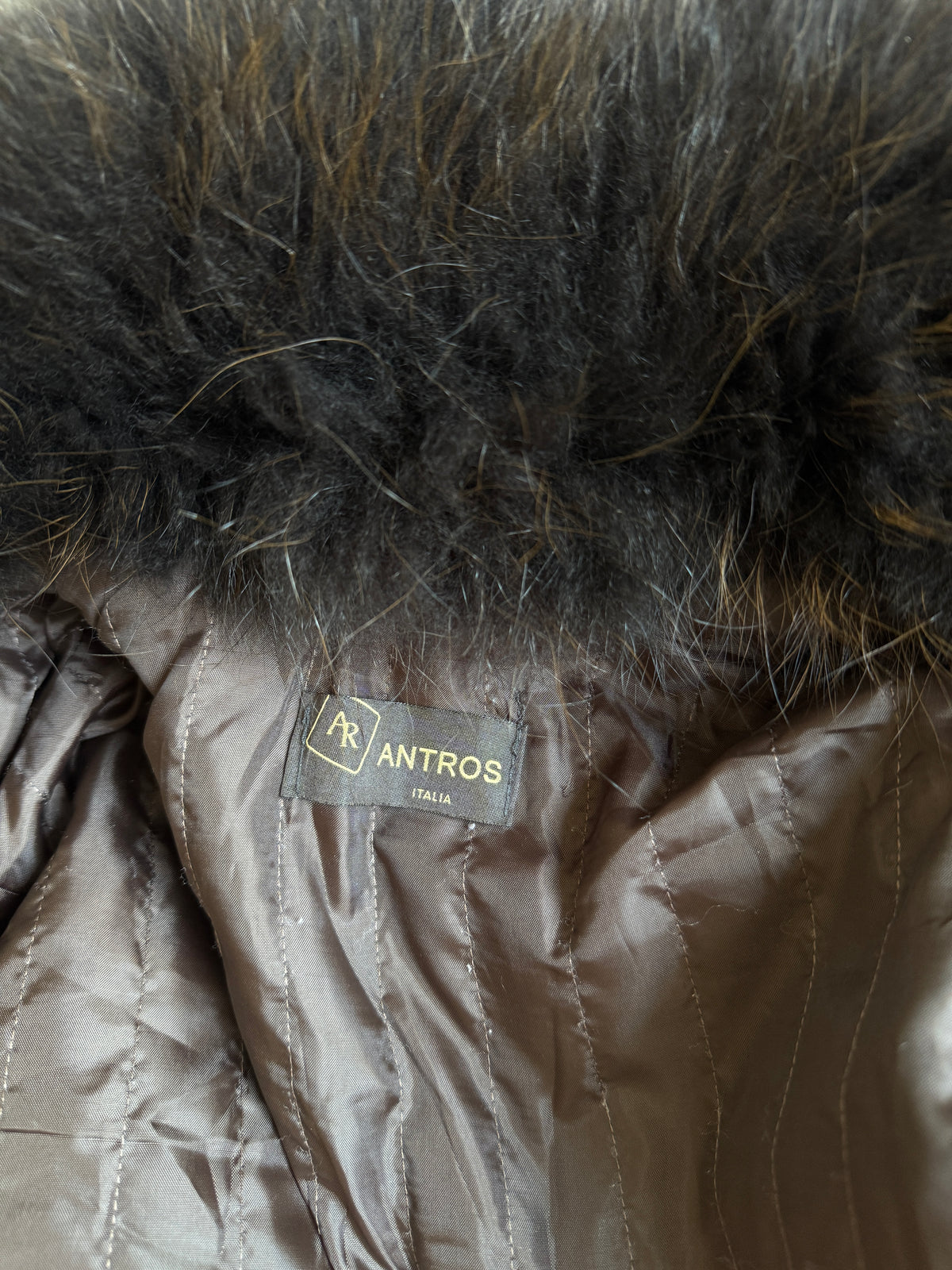 Brown Leather Jacket with Fur Collar