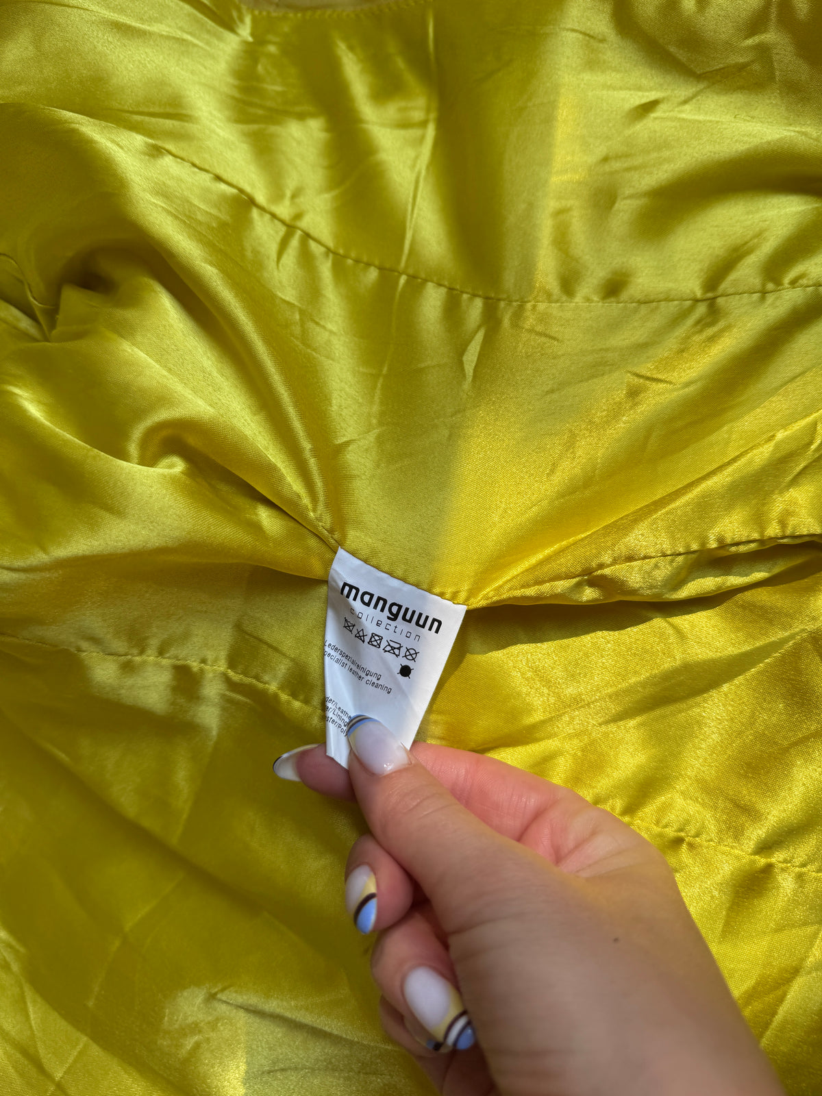 Yellow Leather Jacket in Biker Style