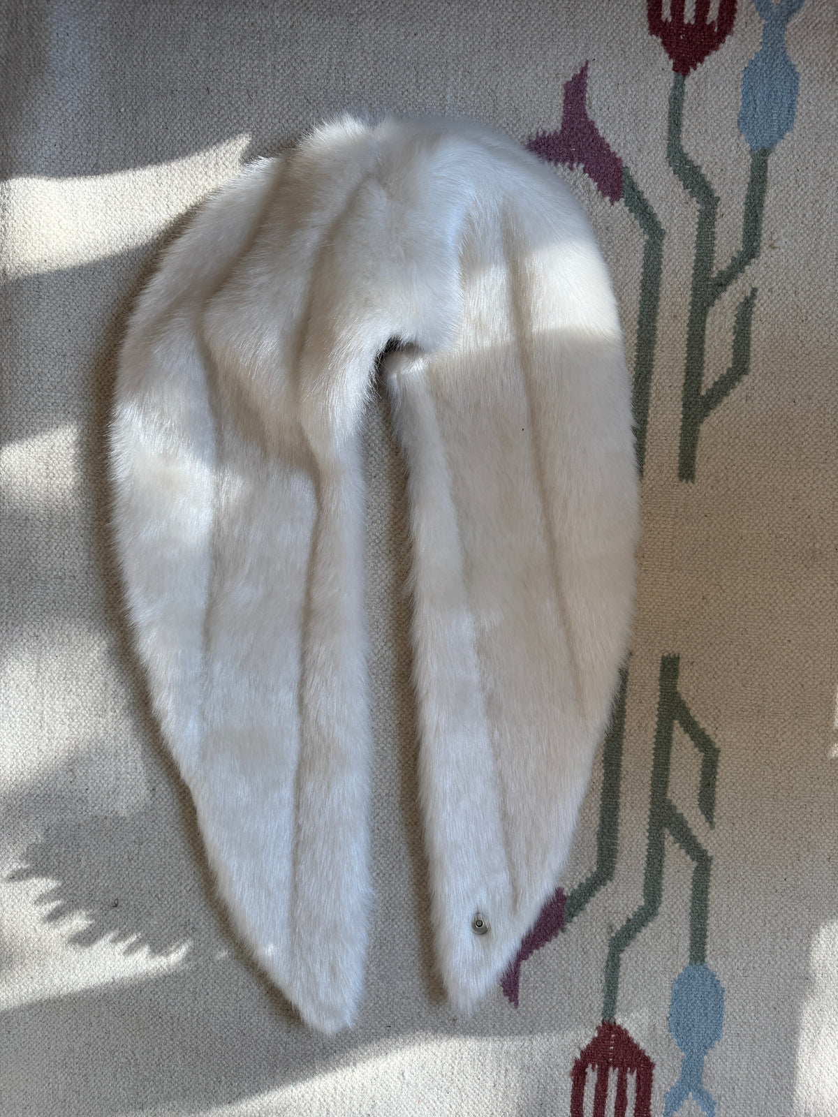Asian Print Faux Fur Collar