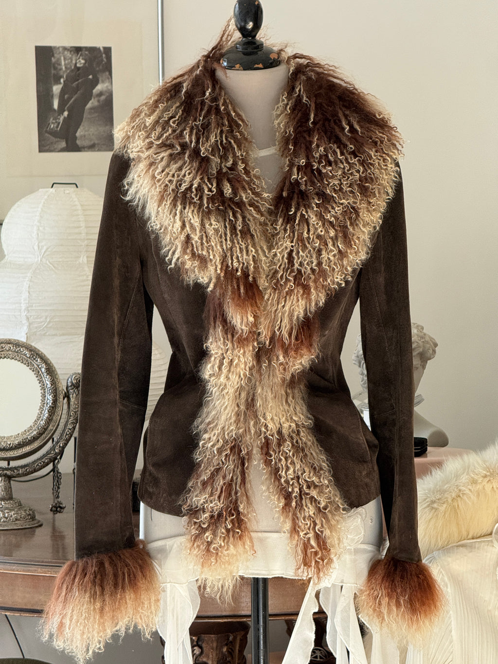 Afghan Leather Coat with Tibet Fur