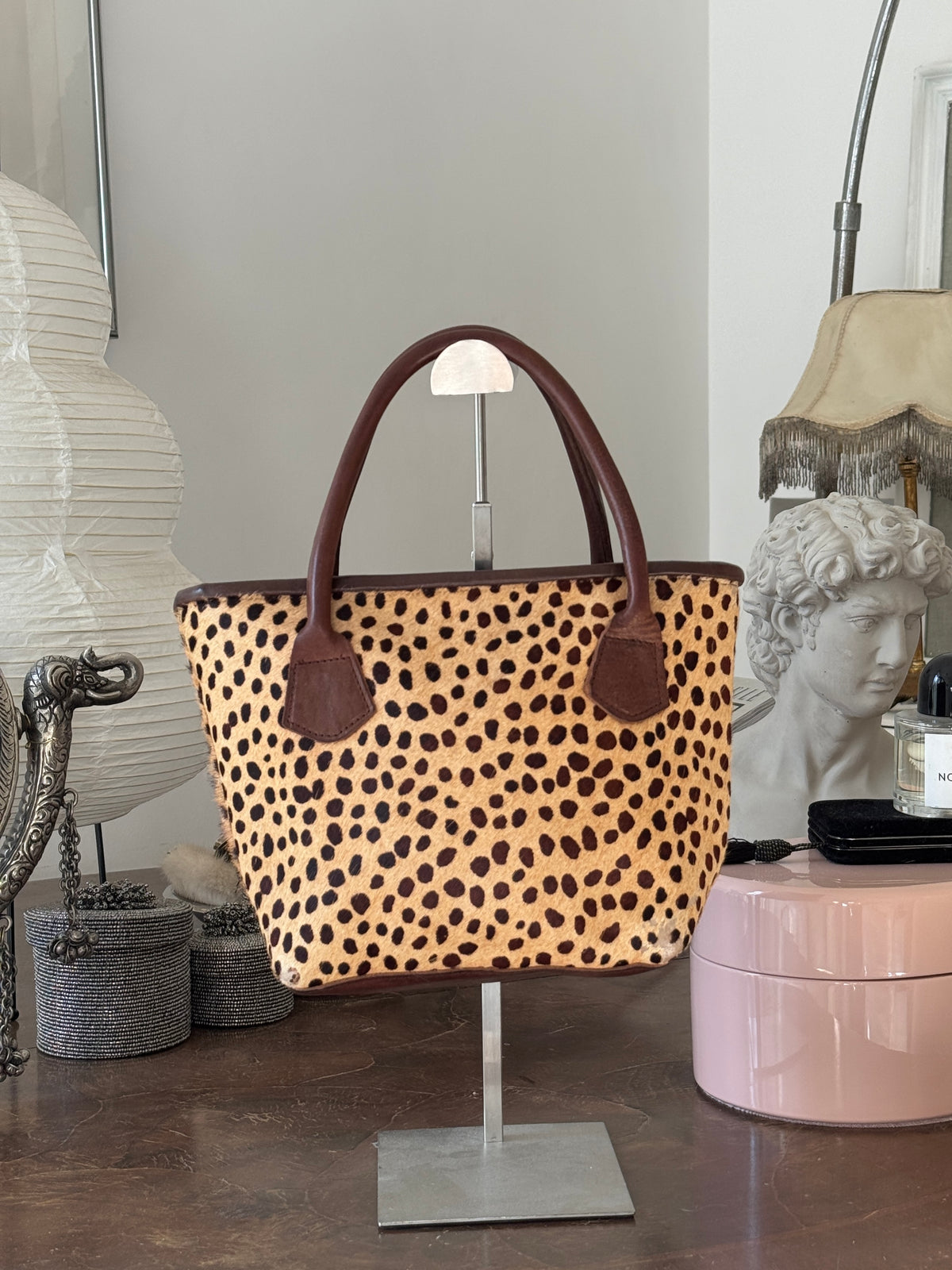 Polka Dot Bag with Pony Hair