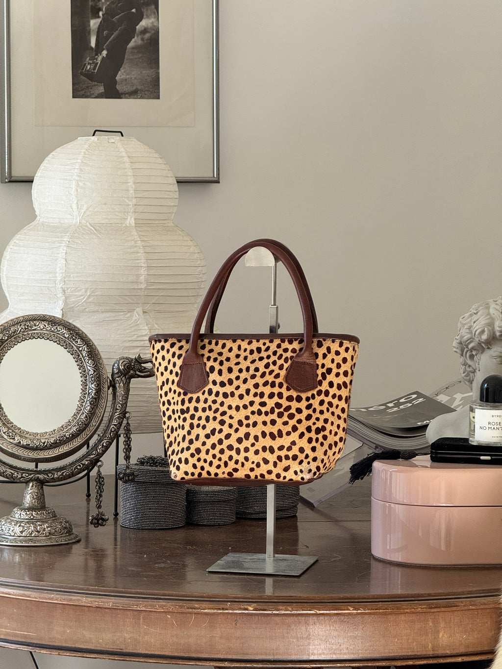 Polka Dot Bag with Pony Hair