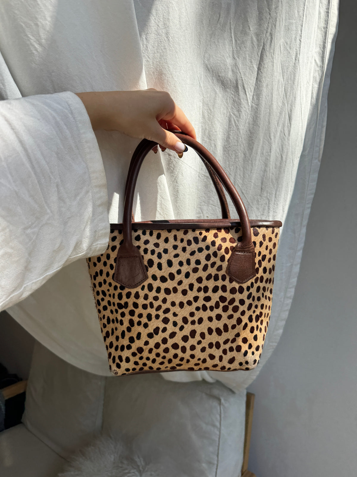 Polka Dot Bag with Pony Hair