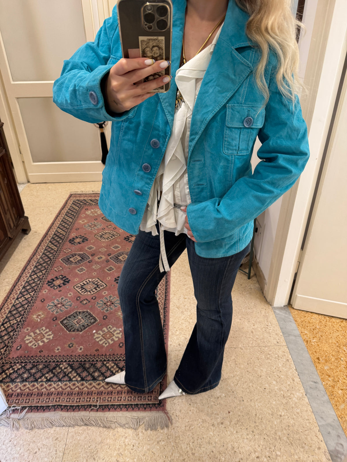 Turquoise Suede Jacket