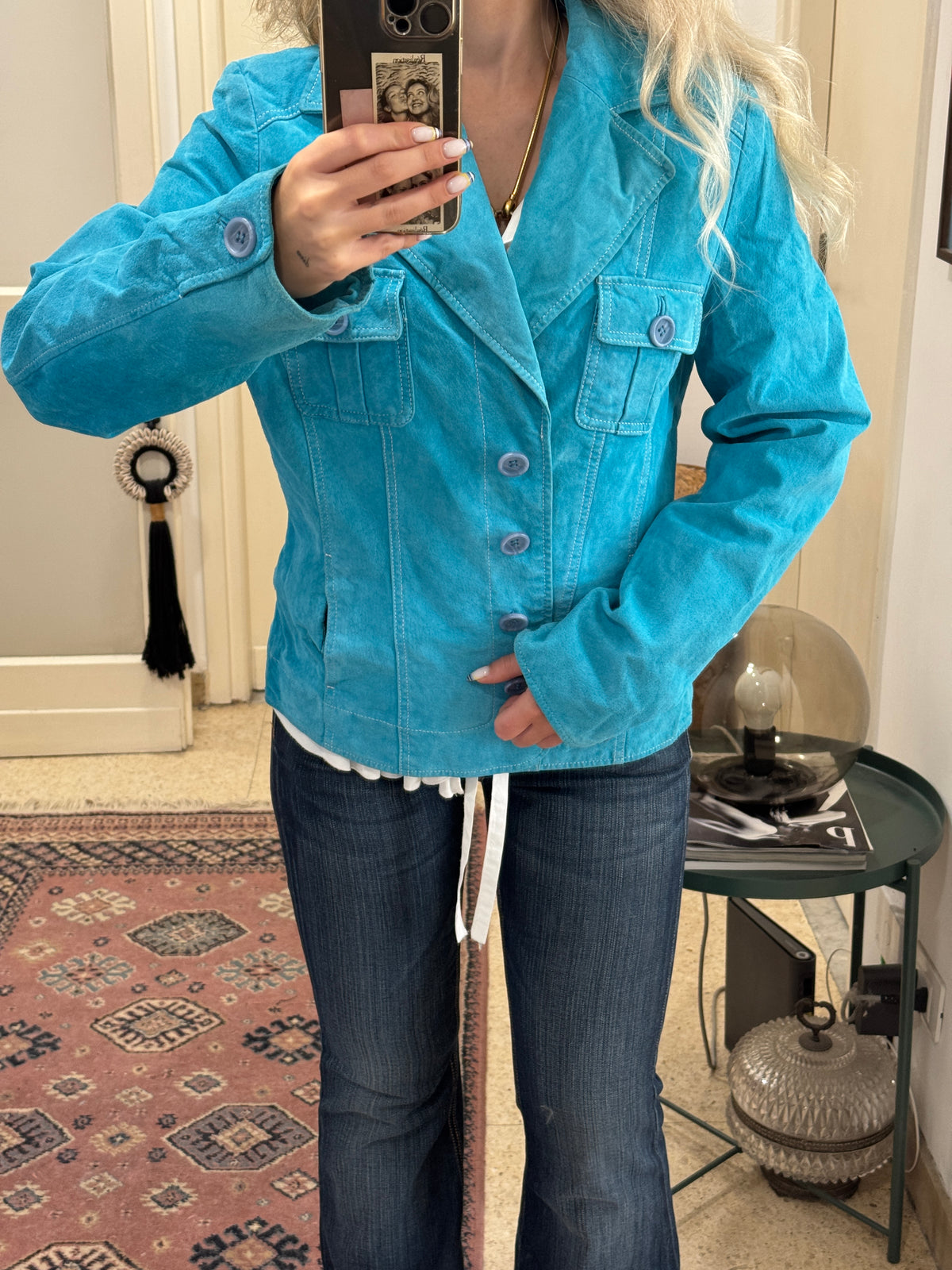 Turquoise Suede Jacket