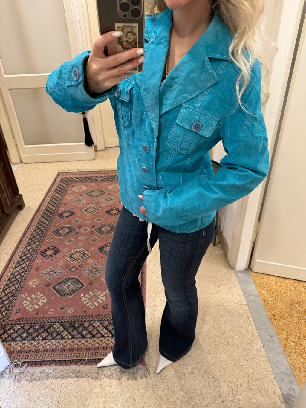 Turquoise Suede Jacket