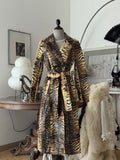 Long Tiger Print Trenchcoat